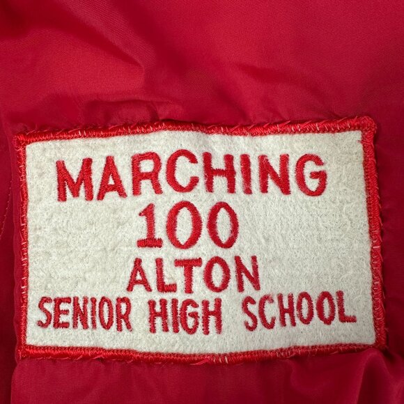 Vintage King Louie Marching 100 Alton Senior High Jacket Red Medium Sax Line USA - Picture 9 of 11